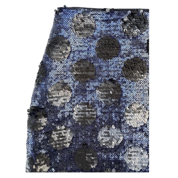 Madewell Broadway & Broome Blue and Black Dot Sequin Mini Skirt NWT 8 - Picture 4 of 7